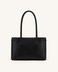 Camille Buckle Strap Tote Bag - Black