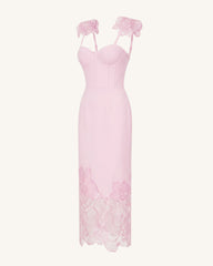 Orchid Embroidered Corset Dress - Dusty Rose