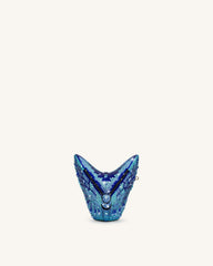 Paisley Crystal Butterfly Clutch - Blue