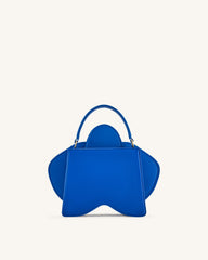 Flora Orchid Shaped Top Handle Bag - Blue