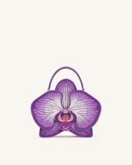 Flora Orchid Shaped Top Handle Bag - Purple