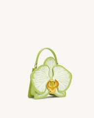 Flora Orchid Shaped Top Handle Bag - Light Green