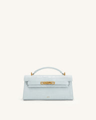 Noor Top Handle Bag - Blue Croc