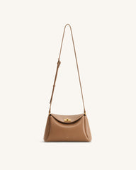Greta Twist-Lock Crossbody Bag - Brown