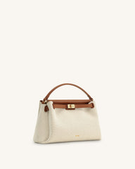 Carmen Top Handle Bag - Brown Canvas