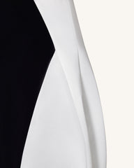 Monochrome Paneled Structured Pannier Maxi Skirt - Black