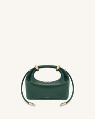 Ellie Metal Ring Embellished Top Handle Bag - Forest Green
