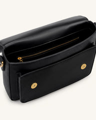 Mirelle Pebbled Top Handle Satchel - Black