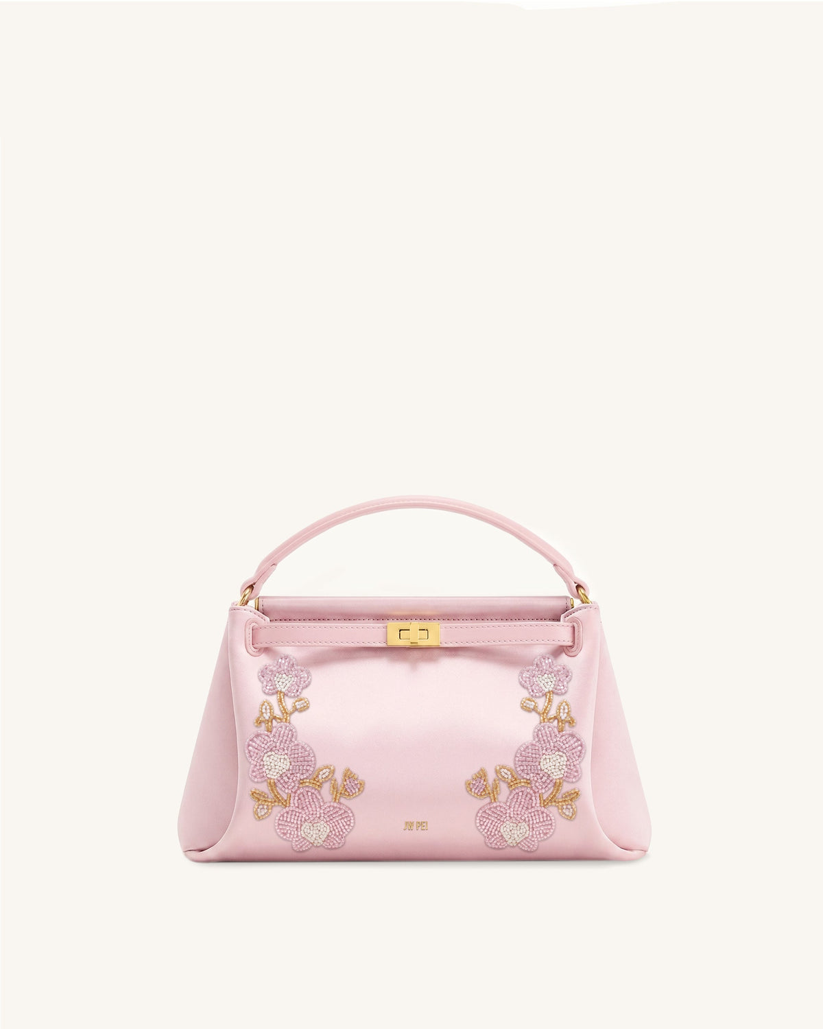 Carmen Beaded Orchid Top Handle Bag - Light Pink