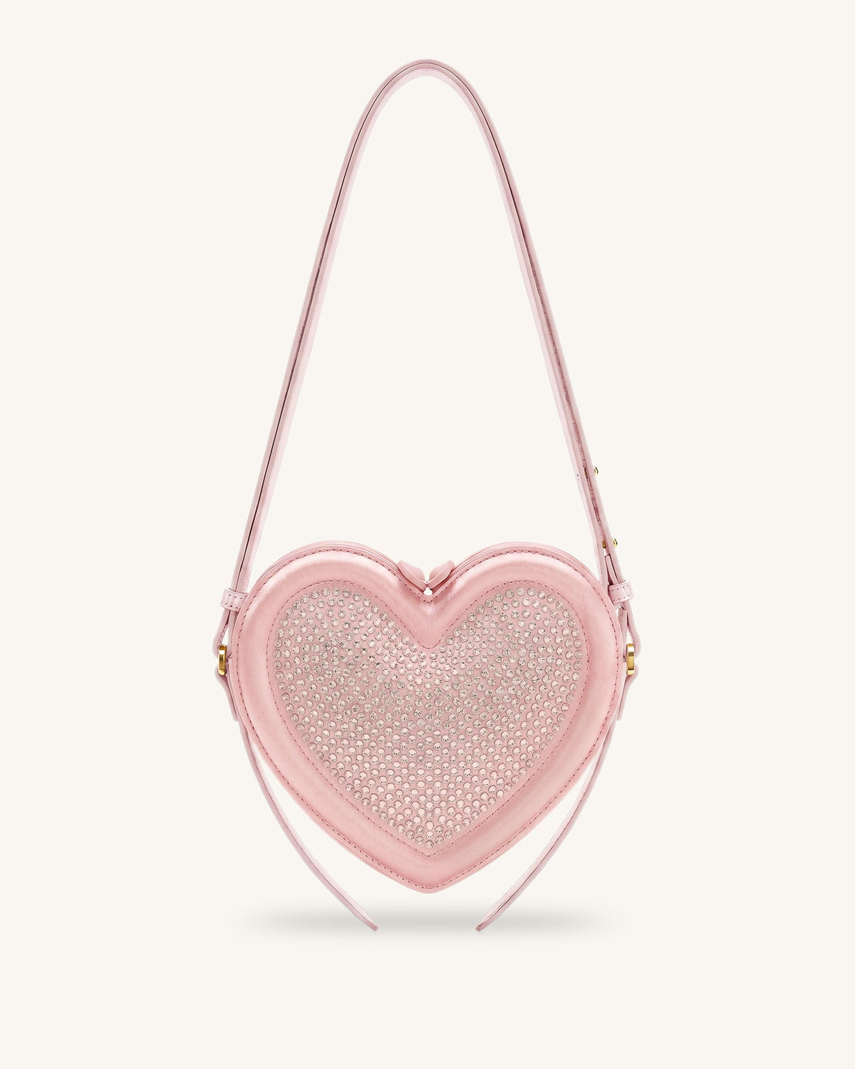 Arlene Artificial Crystal Heart Shaped Crossbody Bag - Light Pink