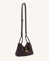 Maelle Dachshund Charm Double Handle Bag - Dark Brown