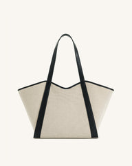Kiana Large Capacity Tote Bag - Black Canvas