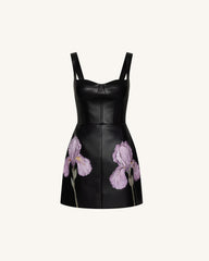 Iris Floral Print Corset Dress - Black