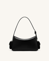 Corinne Multi-Pocket Shoulder Bag - Black