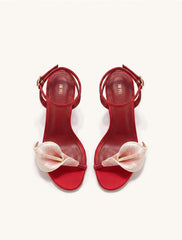 Alivia Calla Lily Gold Metal Heel Sandals - Red