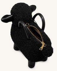 Luna Sheep Top Handle Bag - Black