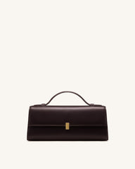 Delphine Flap Top Handle Bag - Dark Brown