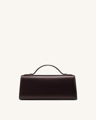 Delphine Flap Top Handle Bag - Dark Brown