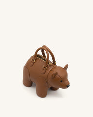 Bernie Bear Top Handle Bag - Brown