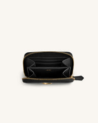 Maeve Dachshund Metal Emblem Zip Wallet - Black