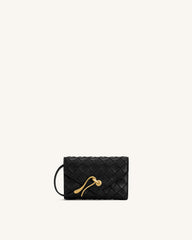 Celeste Woven Textured Envelope Wallet - Black