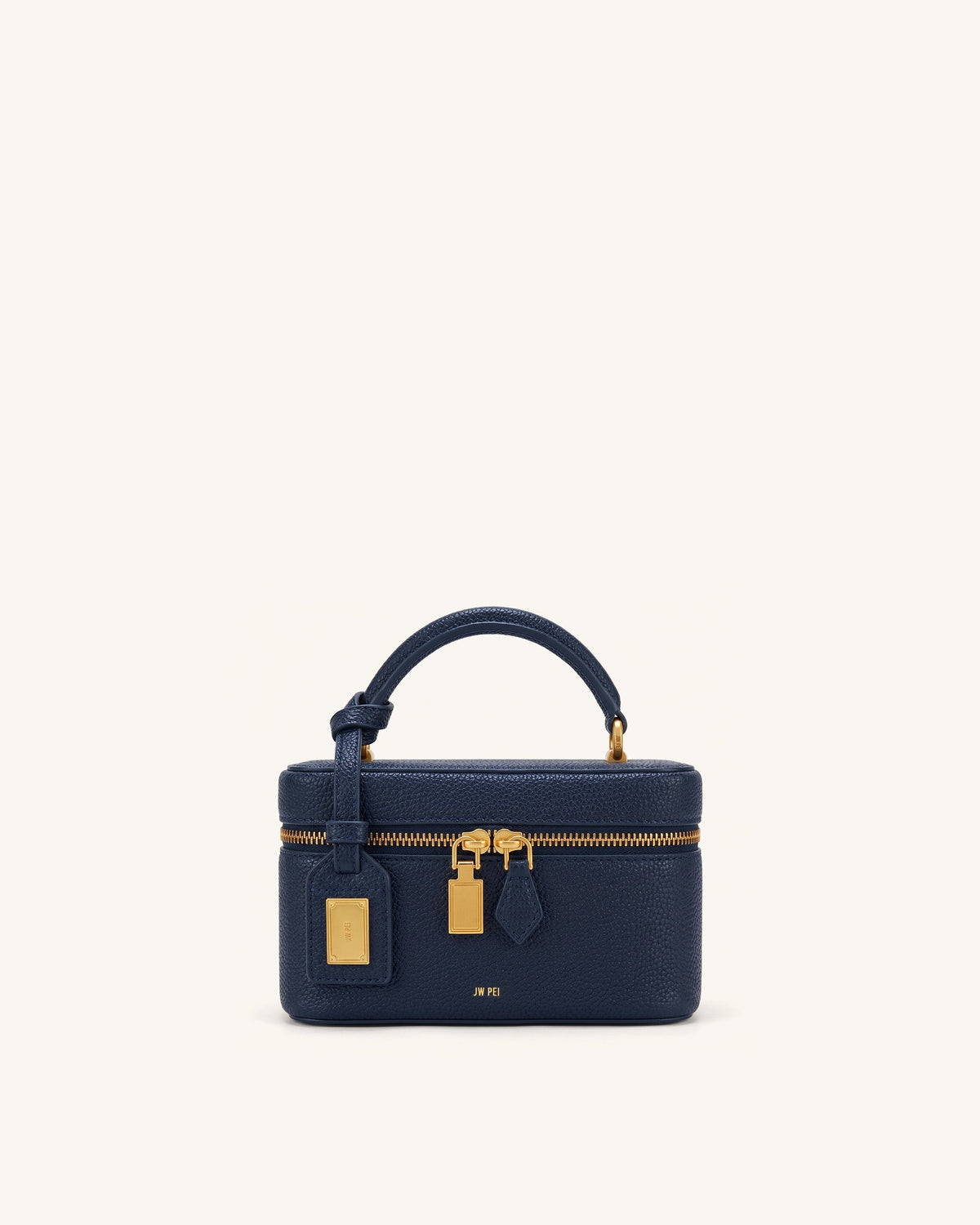 Cleo Box Shape Top Handle Bag - Navy Blue