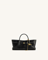 Maeve Dachshund Metal Charm Tote Bag - Black