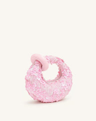Abacus Sequin Mini Top Handle Bag - Pink