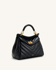 Lucia Classic Top Handle Bag - Jet Black