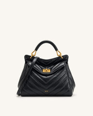 Lucia Classic Top Handle Bag - Jet Black