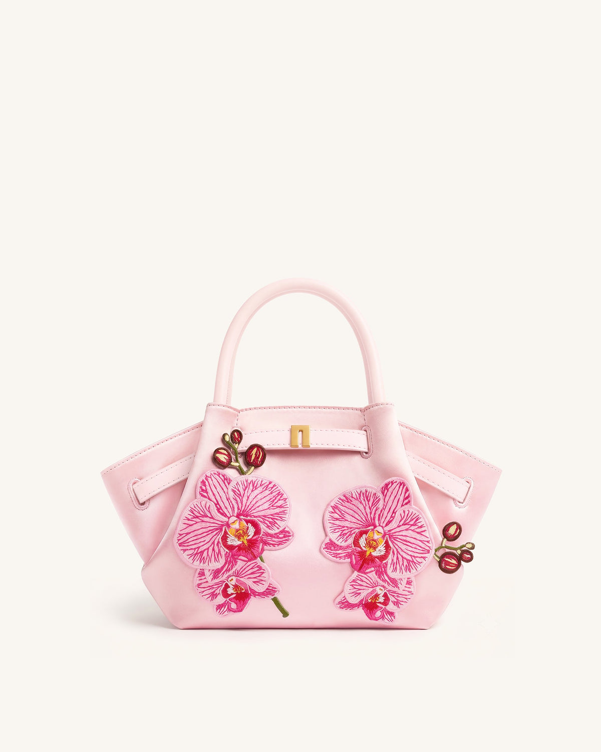 Hana Mini Phalaenopsis Orchid Embroidery Tote Bag - Pink