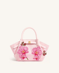 Hana Mini Phalaenopsis Orchid Embroidery Tote Bag - Pink