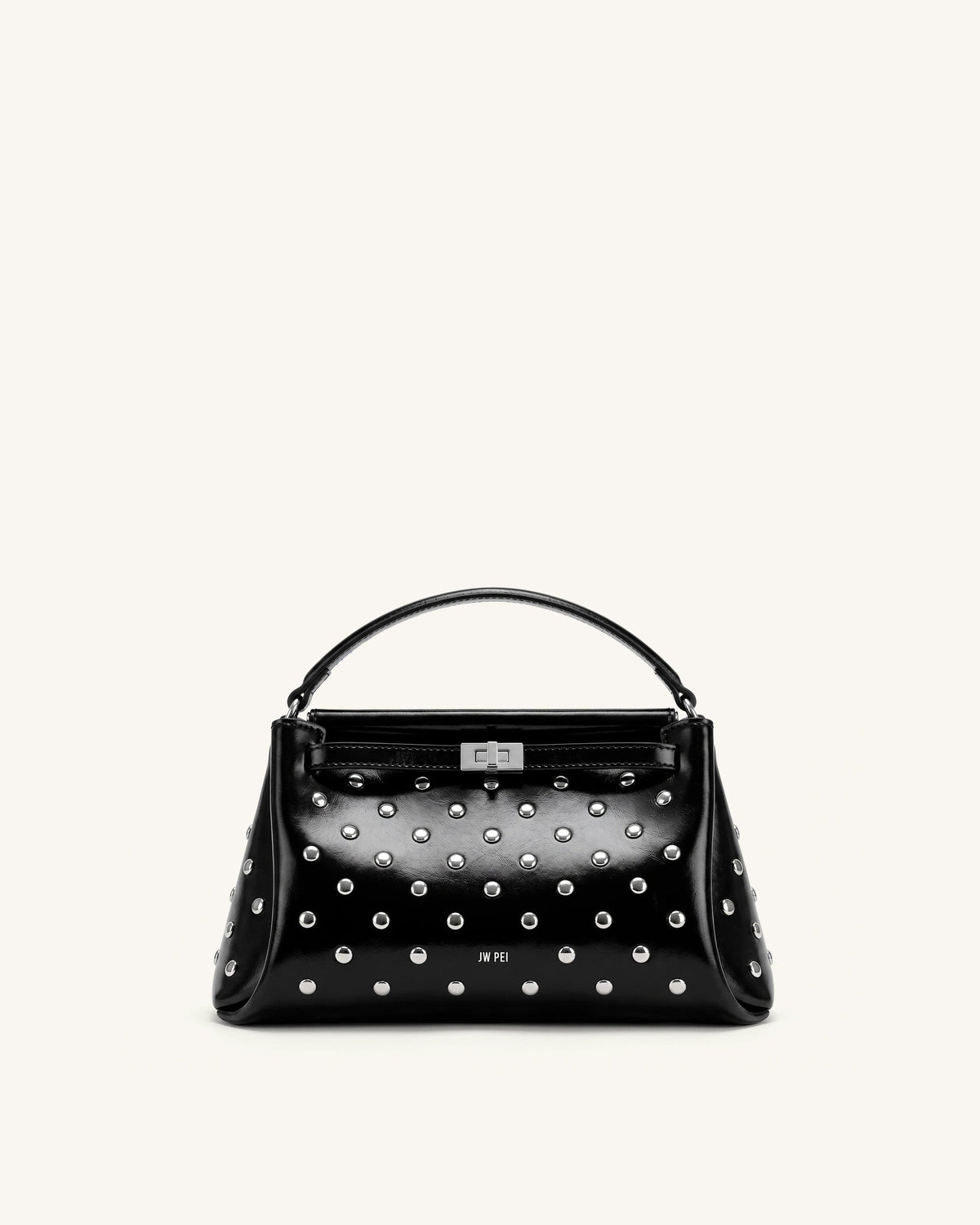 Carmen Studded Top Handle Bag - Ink Black