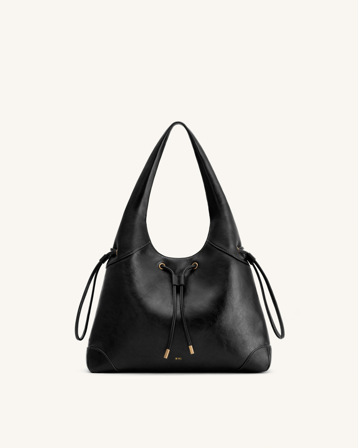 Celandra Drawstring Hobo Bag - Black