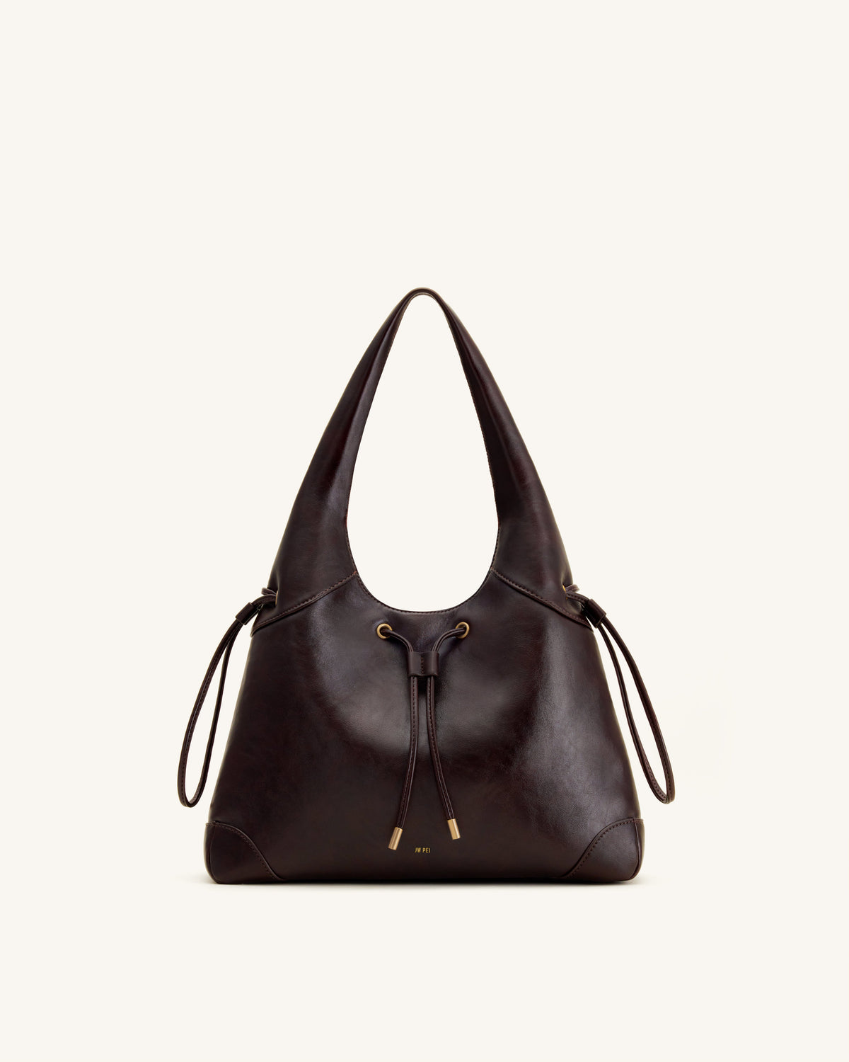 Celandra Drawstring Hobo Bag - Dark Brown