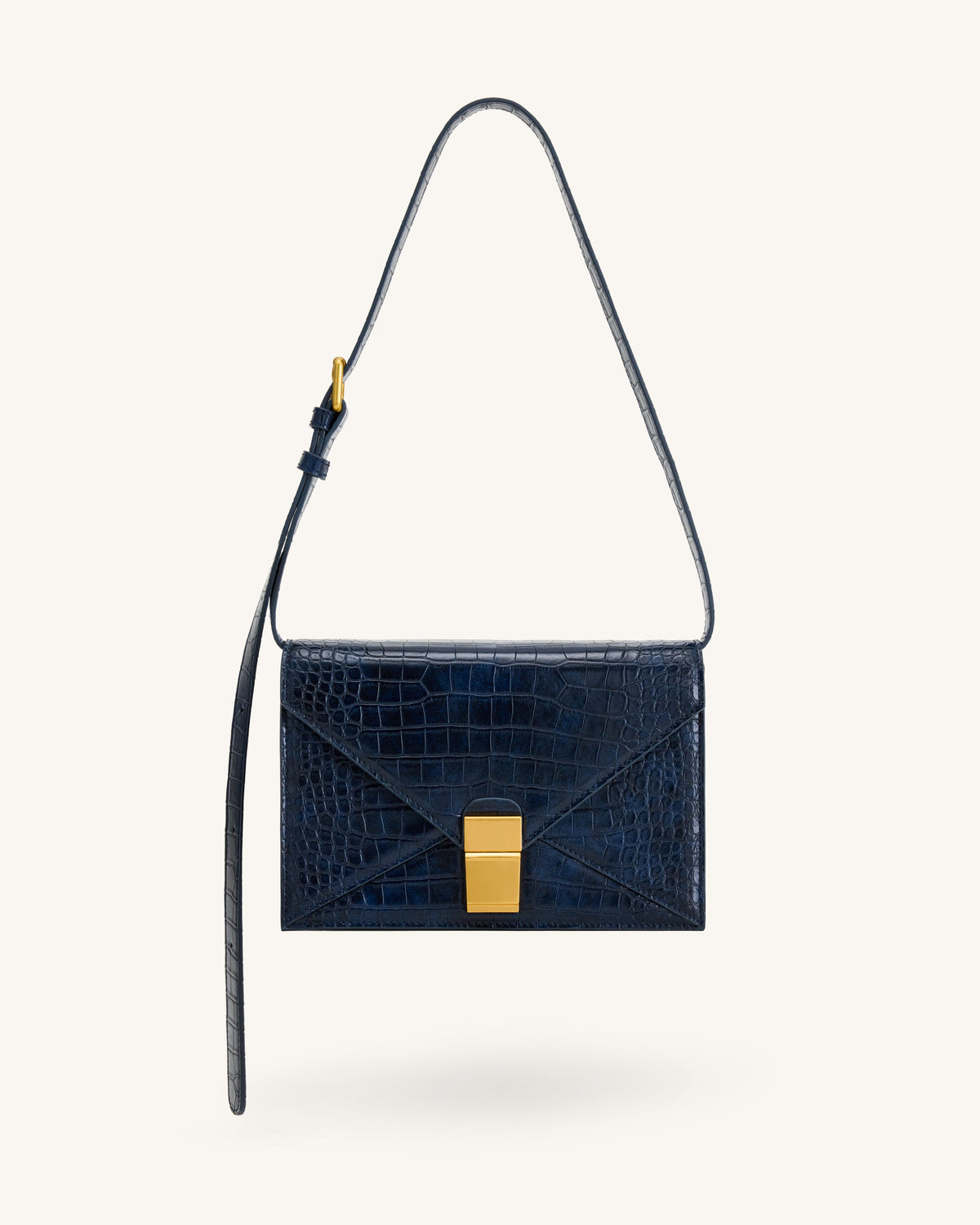 Clio Envelope Crossbody Bag - Navy Croc