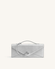 Celeste Envelope Top Handle Bag - Silver Lizard Texture