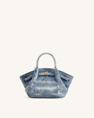 Hana Mini Denim Tote Bag - Blue