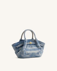 Hana Mini Denim Tote Bag - Blue