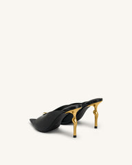 Noemi Pointed-Toe Mule Heels - Black