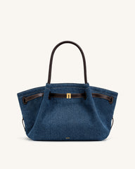 Hana Medium Denim Tote Bag - Blue Denim