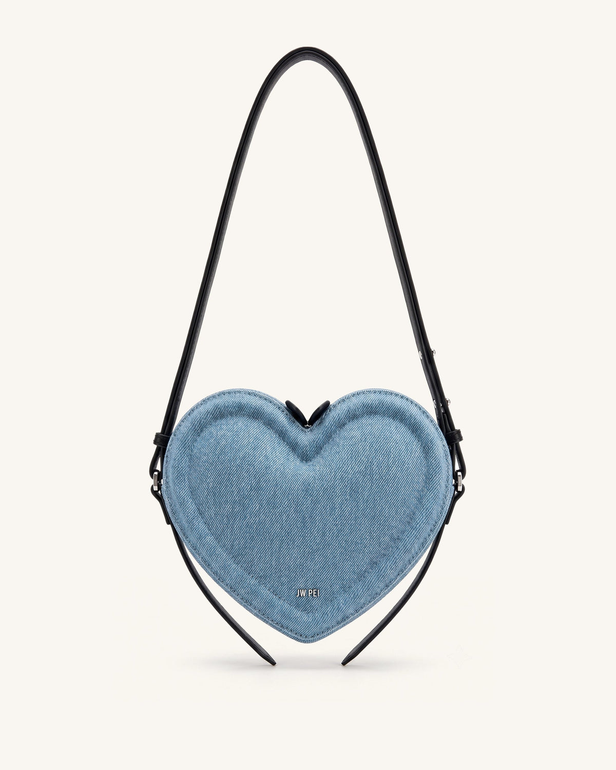 Arlene Heart Shaped Crossbody Bag - Light Blue Denim