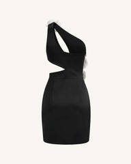 Orchid Embellished Cutout Mini Dress - Black