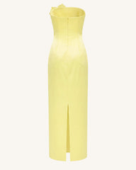 Orchid Embellished Strapless Maxi Dress - Yellow