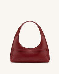 Noelle Belted Shoulder Bag - Deep Burgundy