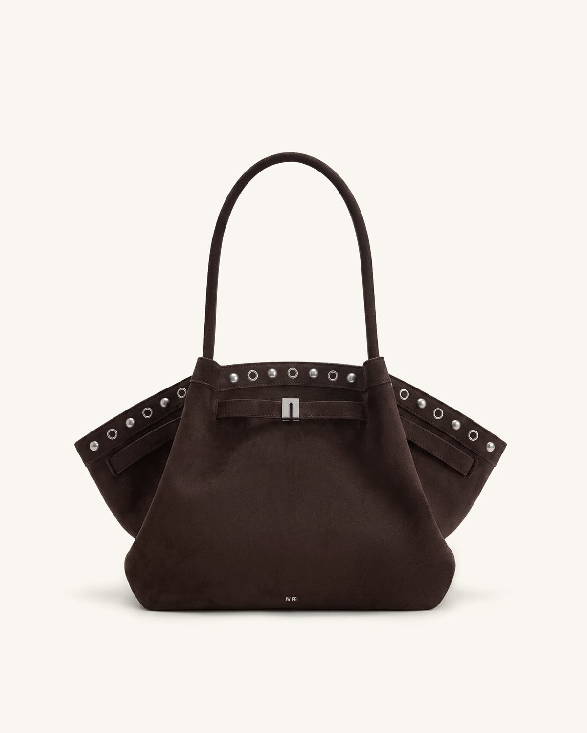 Hana Medium Faux Suede Tote Bag - Dark Chocolate Brown