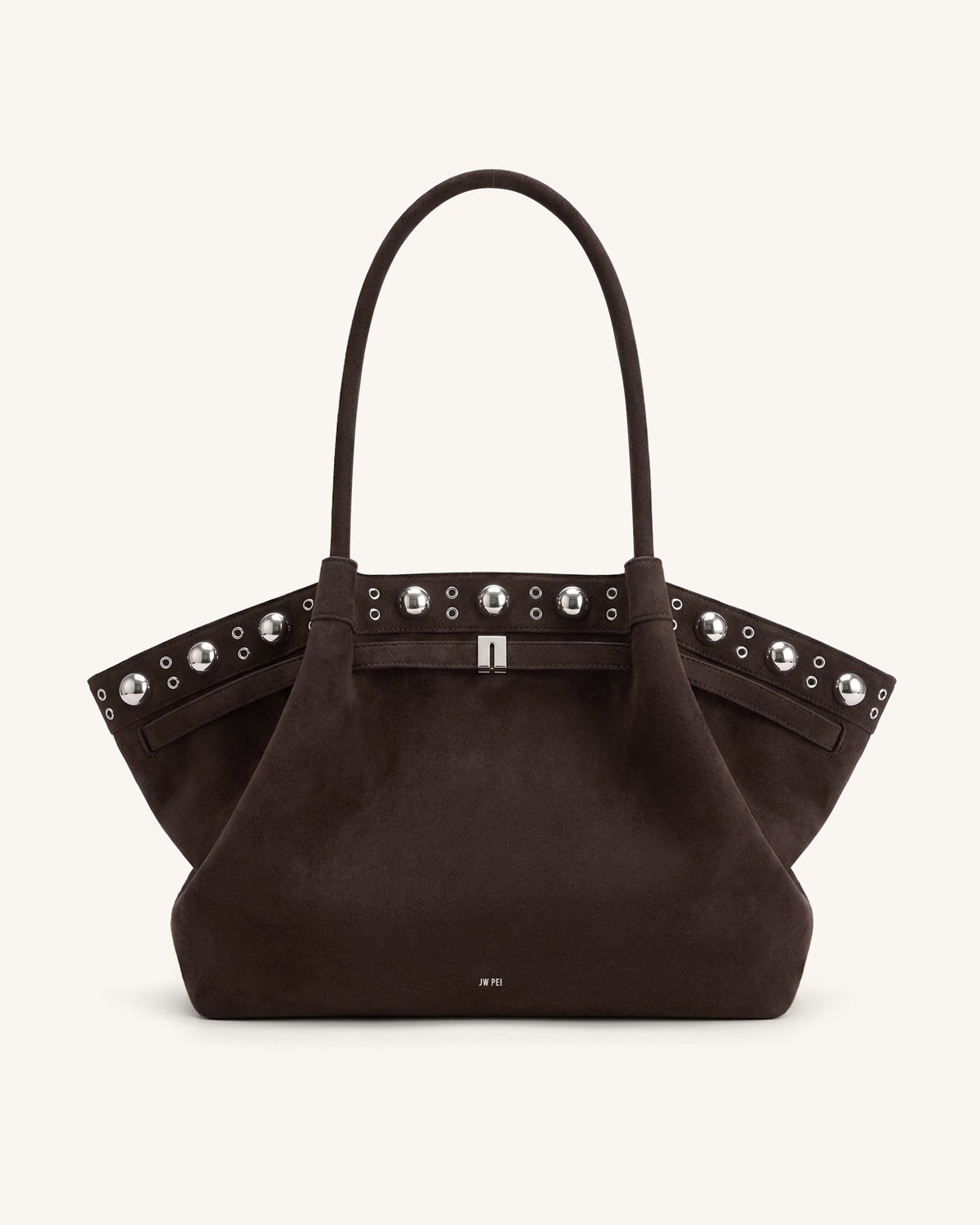 Hana Large Faux Suede Tote Bag - Deep Brown