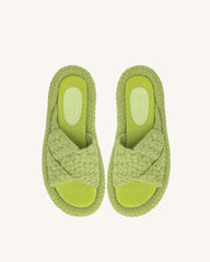 Lilah Woven Platform Sandal - Lime Green