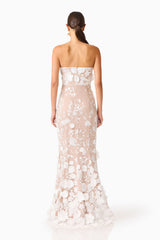 Tiana Floral Maxi Dress in White