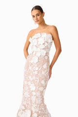 Tiana Floral Maxi Dress in White